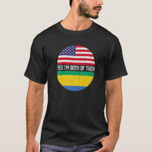 Half American Half Gabonese Usa Flag Family Herita T-Shirt