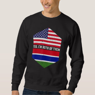 Half American Half Gambian USA Flag Gambia Sweatshirt