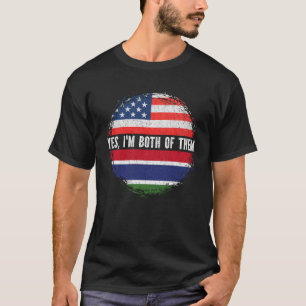 Half American Half Gambian USA Flag Gambia T-Shirt