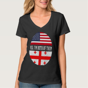 Half American Half Georgian USA Flag Georgia Herit T-Shirt