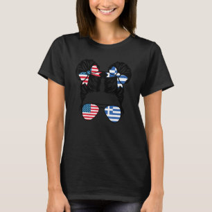 Half American Half Greek Girl USA Greek Flag Gifts T-Shirt