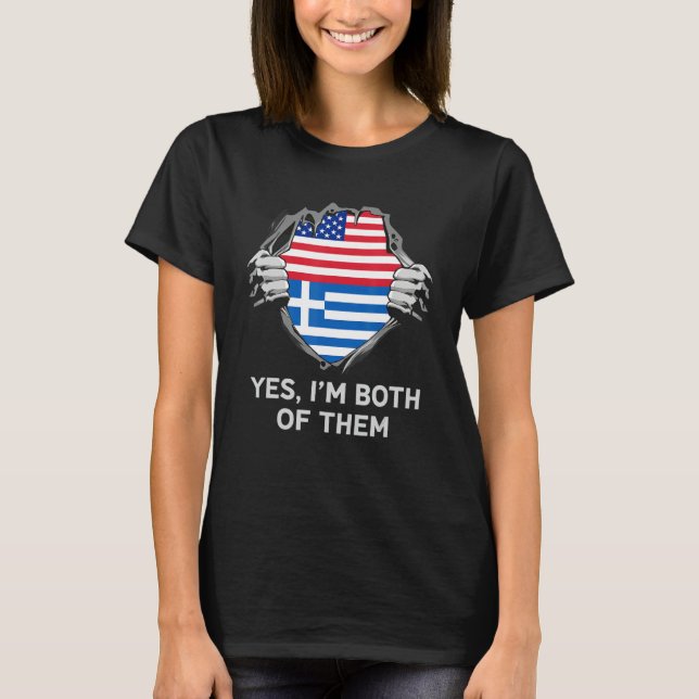 Half American Half Greek USA Greece Flag Mens Wome T-Shirt (Front)