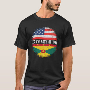 Half American Half Grenadian USA Flag Grenada T-Shirt