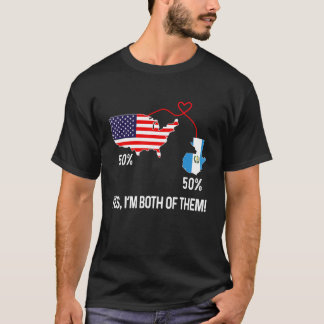 Half American Half Guatemalan Flag Combined USA Ch T-Shirt