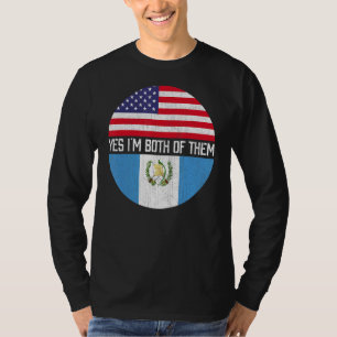 Half American Half Guatemalan Usa Flag Family Heri T-Shirt