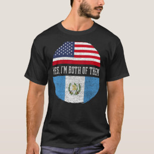 Half American Half Guatemalan USA Flag Guatemala H T-Shirt