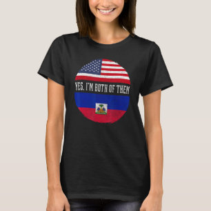 Half American Half Haitian USA Flag Haiti Heritage T-Shirt