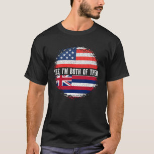 Half American Half Hawaiian USA Flag Hawaii T-Shirt