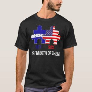 Half American Half Honduran Flag Combined Honduras T-Shirt