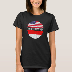 Half American Half Indonesian Usa Flag Family Heri T-Shirt