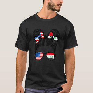 Half American Half Iraqis Girl USA Iraq Flag Patri T-Shirt