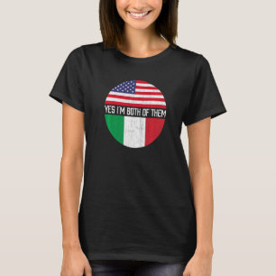 Half American Half Italian Usa Flag Family Heritag T-Shirt