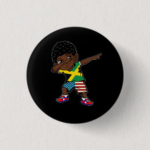 Half American Half Jamaican Boy Kid Jamaica Flag P 3 Cm Round Badge