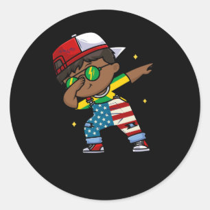 Half American Half Jamaican Boy Kid Jamaica Flag P Classic Round Sticker