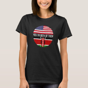 Half American Half Kenyan Usa Flag Family Heritage T-Shirt
