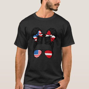 Half American Half Latvian Girl USA Latvia Flag Pa T-Shirt