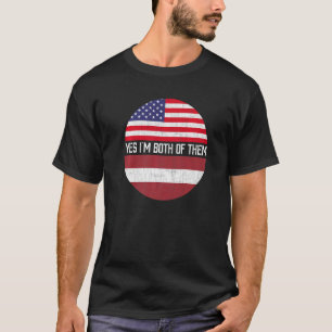 Half American Half Latvian Usa Flag Family Heritag T-Shirt