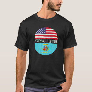 Half American Half Lazian Usa Flag Family Heritage T-Shirt