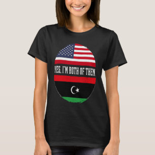Half American Half Libyan USA Flag Libya Heritage T-Shirt