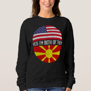 Half American Half Macedonian Usa Flag Family Heri Sweatshirt