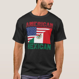 Half American Half Mexican Flag T-Shirt