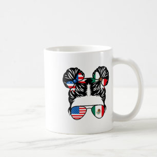Half American Half Mexican Girl Usa Mexico Flag Pa Coffee Mug