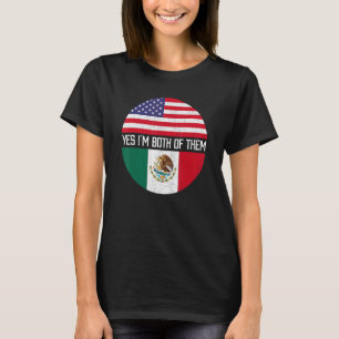 Half American Half Mexican Usa Flag Family Heritag T-Shirt