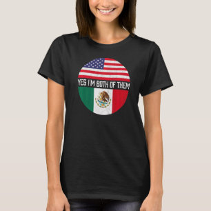 Half American Half Mexican Usa Flag Family Heritag T-Shirt