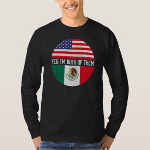 Half American Half Mexican Usa Flag Family Heritag T-Shirt