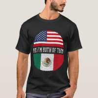 Half American Half Mexican USA Flag Mexico Heritag