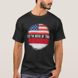 Half American Half Monegasque USA Flag Monaco T-Shirt