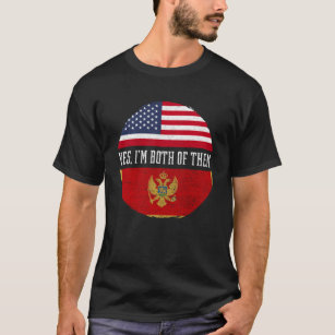 Half American Half Montenegrin USA Flag Montenegro T-Shirt