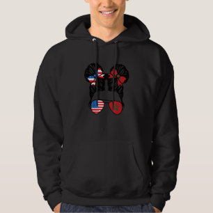 Half American Half Moroccan Girl USA Morocco Flag Hoodie