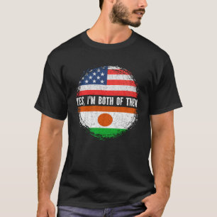Half American Half Nigerien USA Flag Nigeria T-Shirt