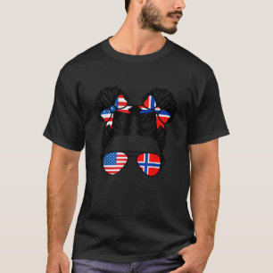 Half American Half Norwegian Girl USA Norway Flag T-Shirt