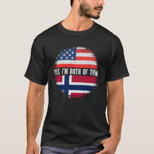 Half American Half Norwegian USA Flag Norway T-Shirt