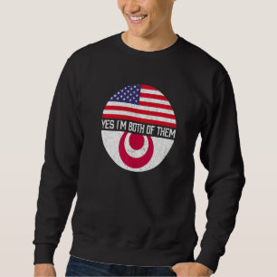 Half American Half Okinawa Usa Flag Family Heritag Sweatshirt
