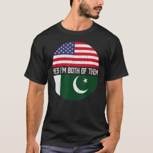 Half American Half Pakistani Usa Flag Family Herit T-Shirt