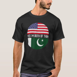 Half American Half Pakistani Usa Flag Family Herit T-Shirt