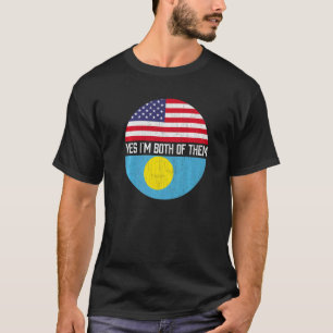 Half American Half Palauan Usa Flag Family Heritag T-Shirt