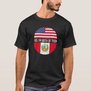 Half American Half Peruvian Usa Flag Family Herita T-Shirt