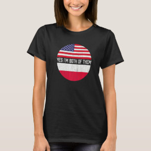 Half American Half Polish Usa Flag Family Heritage T-Shirt