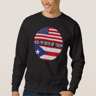 Half American Half Puerto Rican Usa Flag Family He Sweatshirt