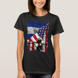 Half American Half Salvadoran ROOTS USA Flag El Sa T-Shirt