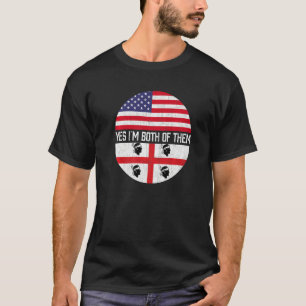 Half American Half Sardinian Usa Flag Family Herit T-Shirt