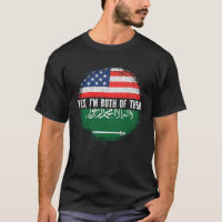 Half American Half Saudi Arabian USA Flag Saudi