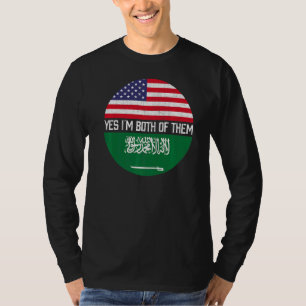 Half American Half Saudi Usa Flag Family Heritage T-Shirt