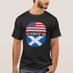 Half American Half Scottish Usa Flag Family Herita T-Shirt