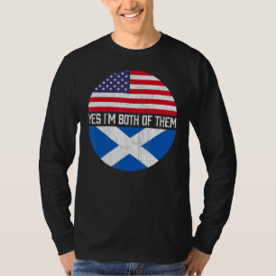 Half American Half Scottish Usa Flag Family Herita T-Shirt