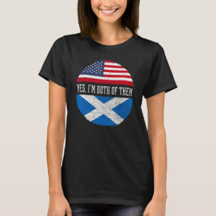 Half American Half Scottish USA Flag Scotland Heri T-Shirt